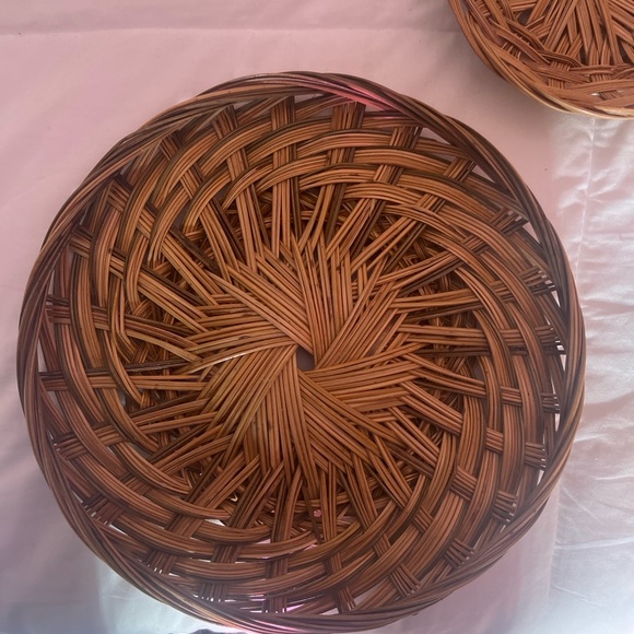 Handwoven, Boho style flat baskets - Picture 2 of 5
